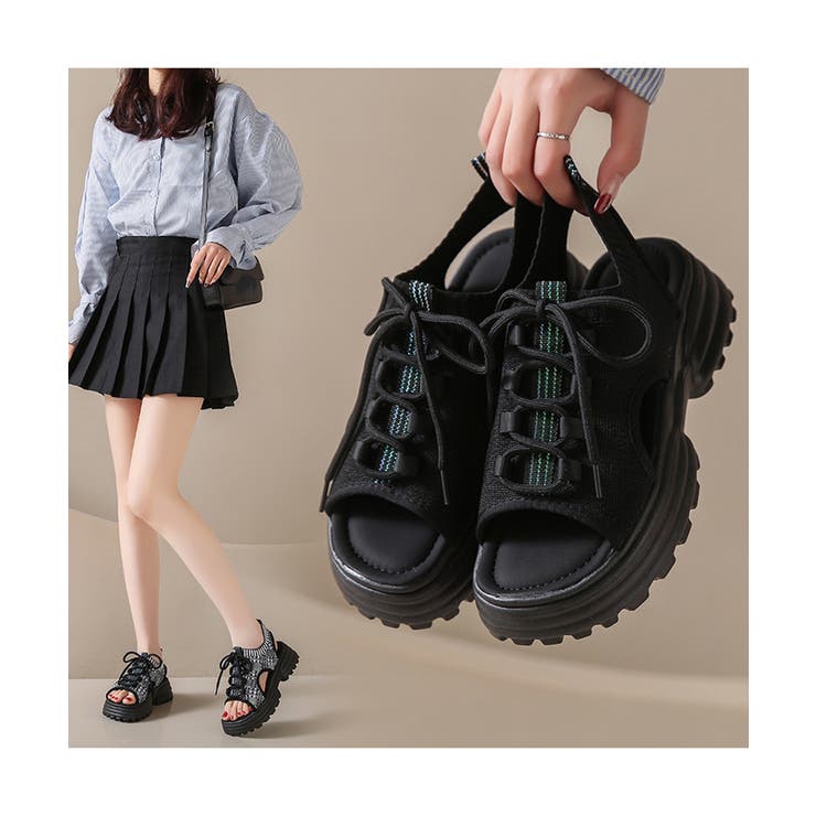 厚底スポーツサンダル レディース 韓国風 | SUNSHINE CLOSET | 詳細画像4 