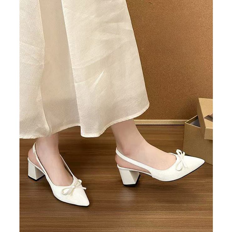 上品ドット柄パンプス チャンキーヒール 美脚見え春夏シューズレディース | SUNSHINE CLOSET | 詳細画像14 