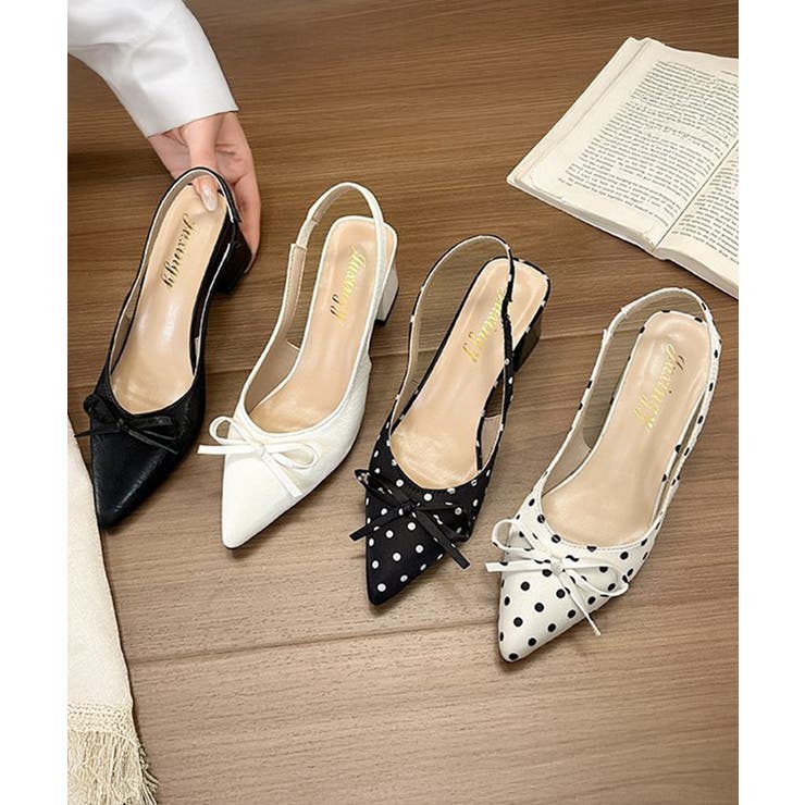 上品ドット柄パンプス チャンキーヒール 美脚見え春夏シューズレディース | SUNSHINE CLOSET | 詳細画像18 