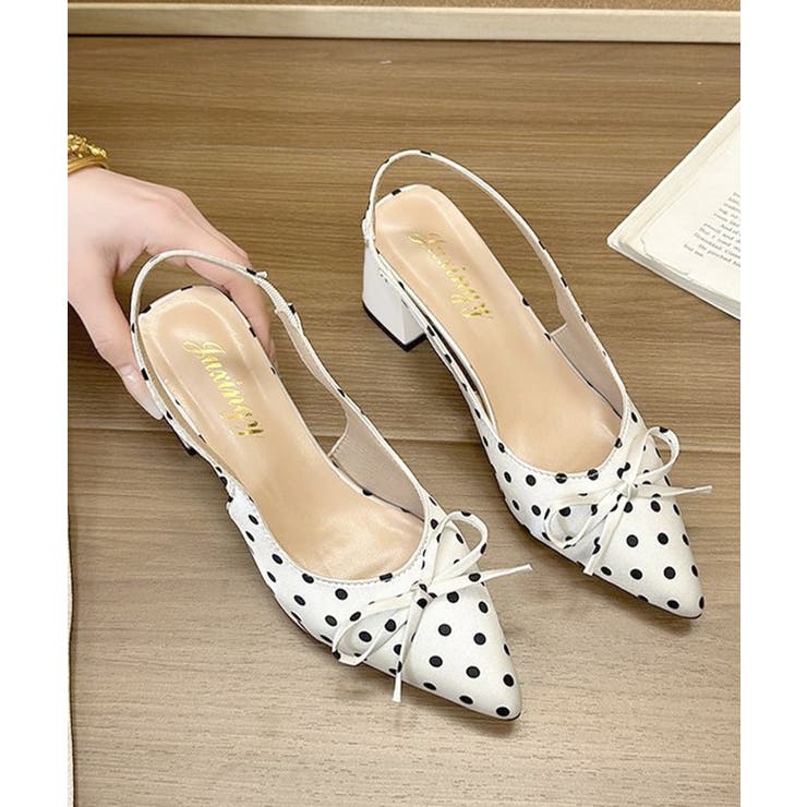 上品ドット柄パンプス チャンキーヒール 美脚見え春夏シューズレディース | SUNSHINE CLOSET | 詳細画像19 