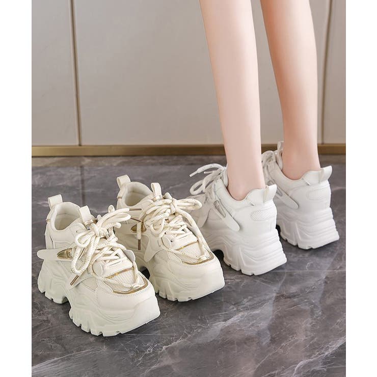 ボリュームソール レースアップ厚底スニーカー軽量 脚長見えカジュアルシューズ | SUNSHINE CLOSET | 詳細画像11 