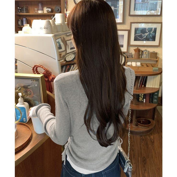 レイヤード風トップス長袖Tシャツ 韓国風 | SUNSHINE CLOSET | 詳細画像11 