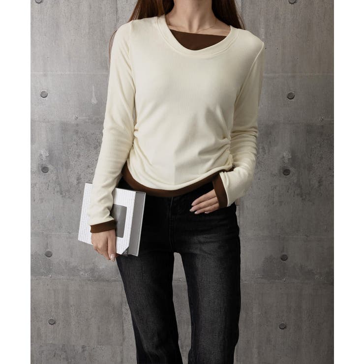 レイヤード風トップス長袖Tシャツ 韓国風 | SUNSHINE CLOSET | 詳細画像16 