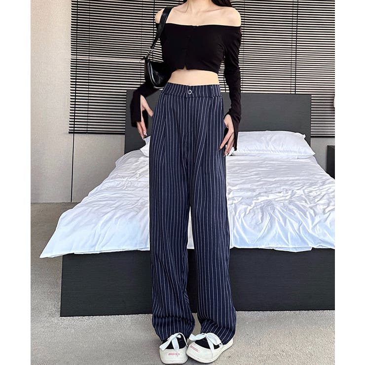 ストライプワイドパンツ春夏秋ロングパンツ | SUNSHINE CLOSET | 詳細画像16 
