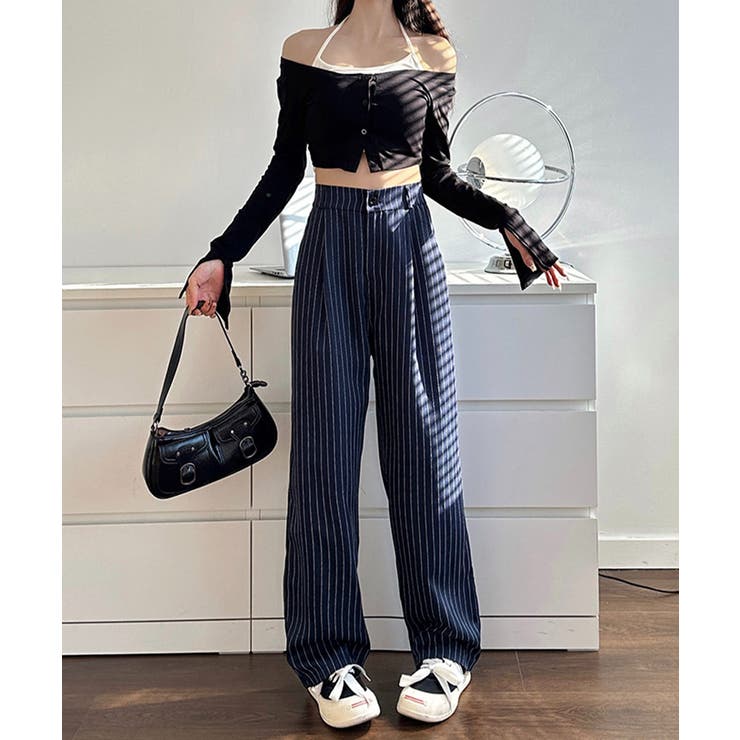 ストライプワイドパンツ春夏秋ロングパンツ | SUNSHINE CLOSET | 詳細画像17 