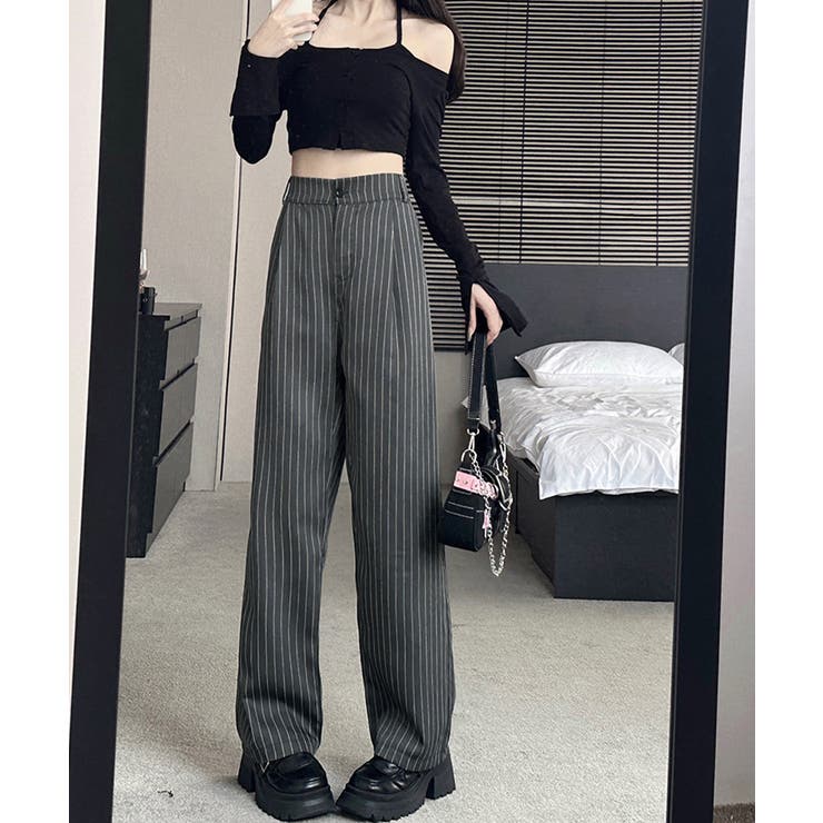 ストライプワイドパンツ春夏秋ロングパンツ | SUNSHINE CLOSET | 詳細画像8 