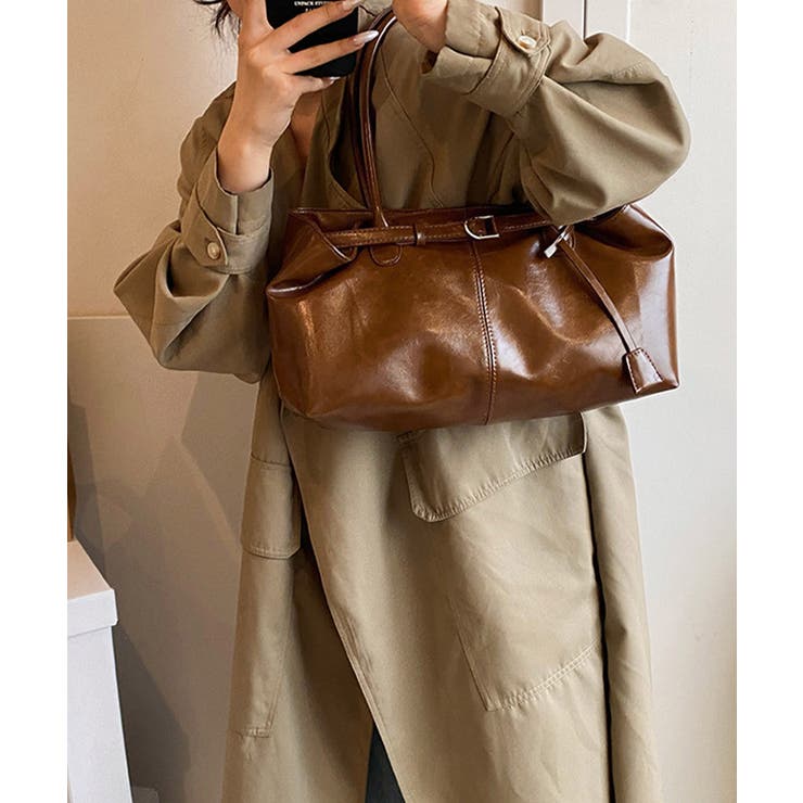 オイルワックス風合皮トートバッグ肩掛け鞄 | SUNSHINE CLOSET | 詳細画像12 