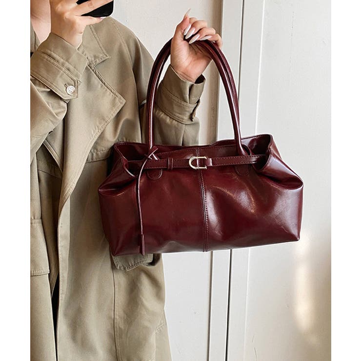 オイルワックス風合皮トートバッグ肩掛け鞄 | SUNSHINE CLOSET | 詳細画像17 