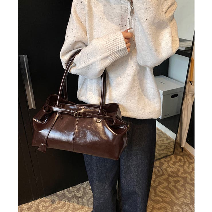 オイルワックス風合皮トートバッグ肩掛け鞄 | SUNSHINE CLOSET | 詳細画像3 