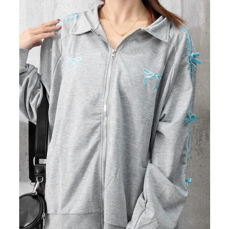 リボン付きスウェットジップアップパーカー | SUNSHINE CLOSET | 詳細画像19 