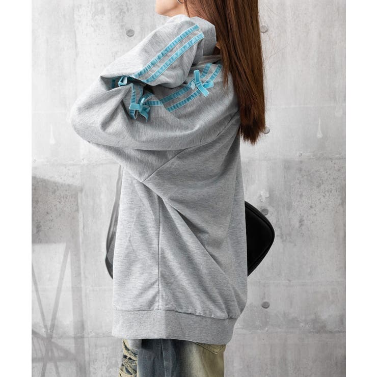 リボン付きスウェットジップアップパーカー | SUNSHINE CLOSET | 詳細画像21 