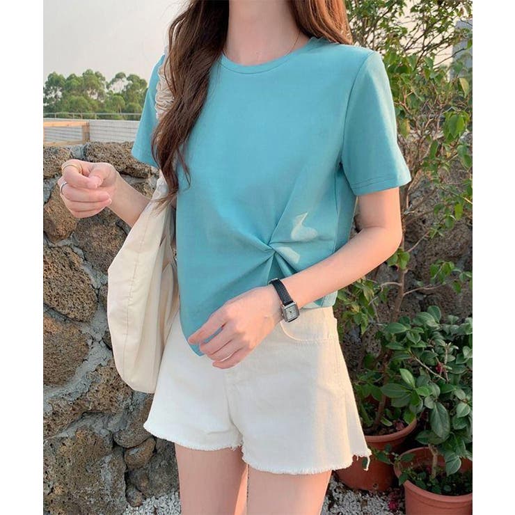ウエストタックtシャツレディース カジュアルトップス春夏 シンプルカットソー無地 | SUNSHINE CLOSET | 詳細画像10 
