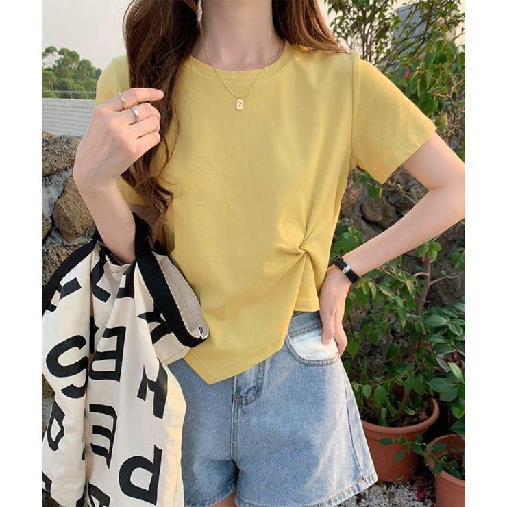 ウエストタックtシャツレディース カジュアルトップス春夏 シンプルカットソー無地 | SUNSHINE CLOSET | 詳細画像11 