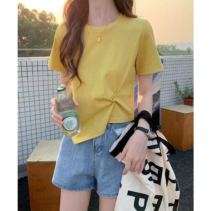 ウエストタックtシャツレディース カジュアルトップス春夏 シンプルカットソー無地 | SUNSHINE CLOSET | 詳細画像12 