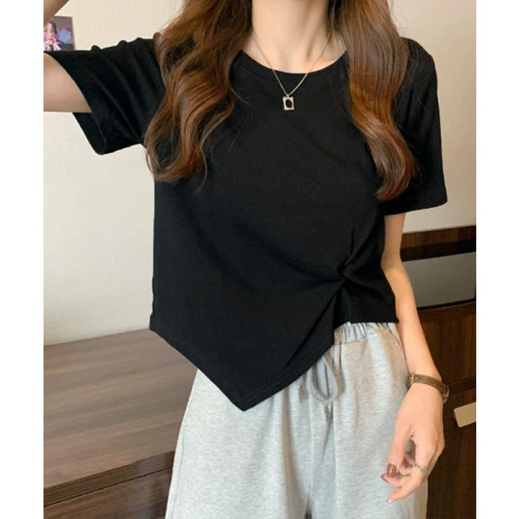 ウエストタックtシャツレディース カジュアルトップス春夏 シンプルカットソー無地 | SUNSHINE CLOSET | 詳細画像8 