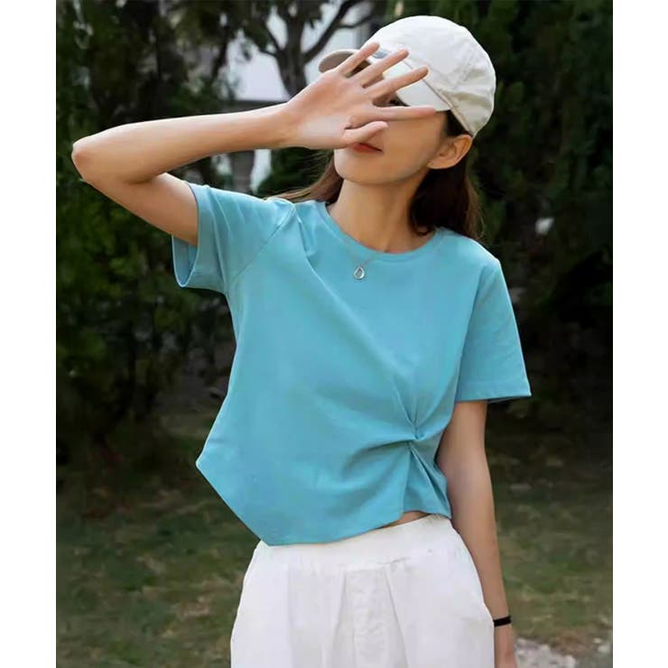 ウエストタックtシャツレディース カジュアルトップス春夏 シンプルカットソー無地 | SUNSHINE CLOSET | 詳細画像9 