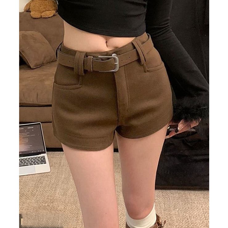 ウール風ショートパンツハイウエスト短パン | SUNSHINE CLOSET | 詳細画像1 