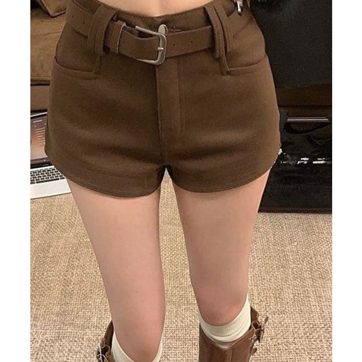 ウール風ショートパンツハイウエスト短パン | SUNSHINE CLOSET | 詳細画像3 