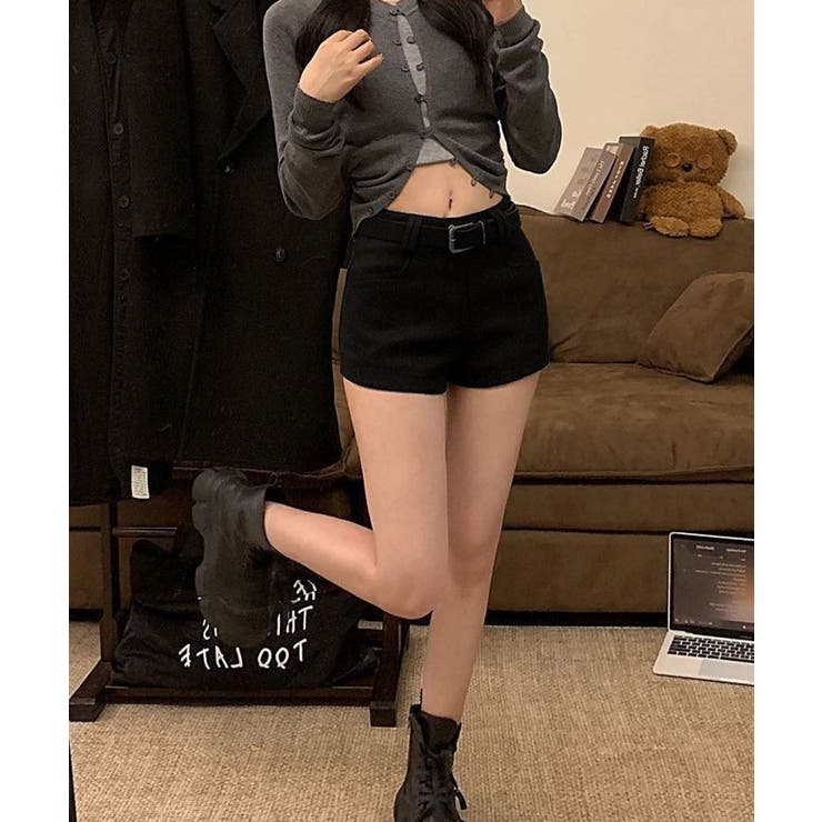 ウール風ショートパンツハイウエスト短パン | SUNSHINE CLOSET | 詳細画像9 