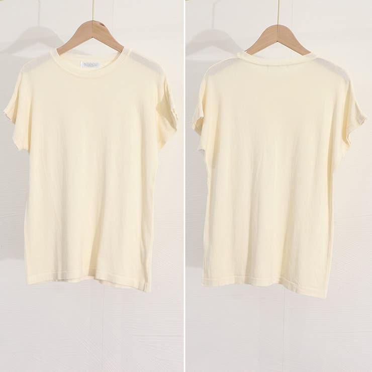 韓国 フレンチスリーブ ニットTシャツ | SUNSHINE CLOSET | 詳細画像3 