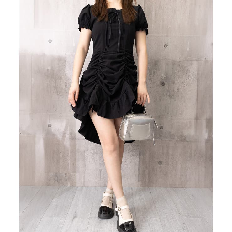 ドローストフリルワンピースレディース春夏 大人可愛いミモレ丈ワンピース ミニワン… | SUNSHINE CLOSET | 詳細画像32 