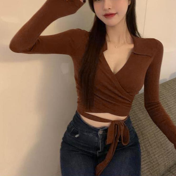 カシュクールニット 着やせトップス 韓国 | SUNSHINE CLOSET | 詳細画像11 