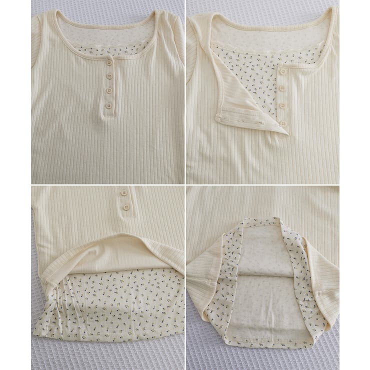 フェイクレイヤードtシャツレディース 前ボタンリブtシャツ 大人可愛い | SUNSHINE CLOSET | 詳細画像25 