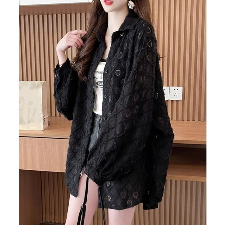 ハートジャガードシャツカーディガン春夏秋 | SUNSHINE CLOSET | 詳細画像10 