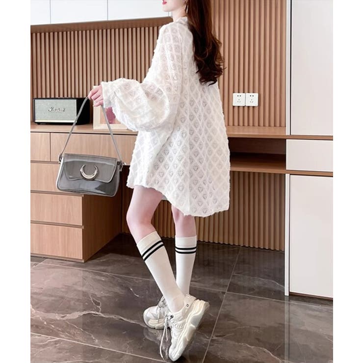 ハートジャガードシャツカーディガン春夏秋 | SUNSHINE CLOSET | 詳細画像4 