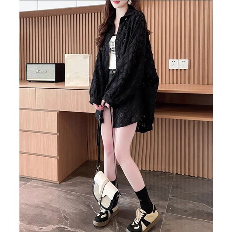 ハートジャガードシャツカーディガン春夏秋 | SUNSHINE CLOSET | 詳細画像9 