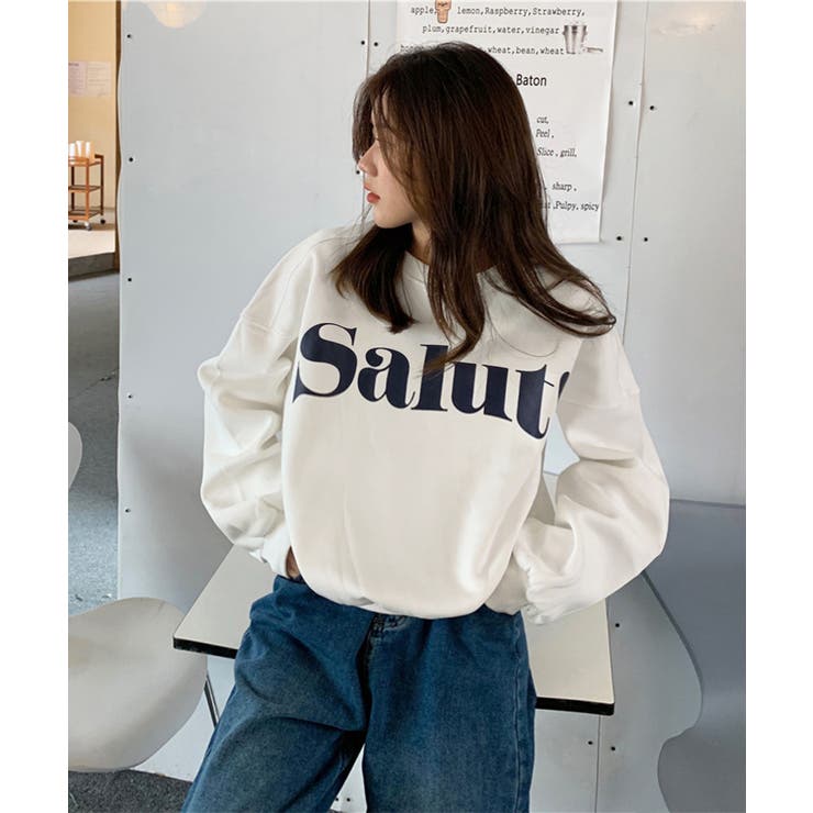 英字ロゴトレーナー裏起毛スウェット韓国風 | SUNSHINE CLOSET | 詳細画像1 