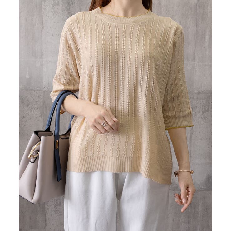 レディース 七分袖シンプル お洒落リブニットきれいめ | SUNSHINE CLOSET | 詳細画像14 