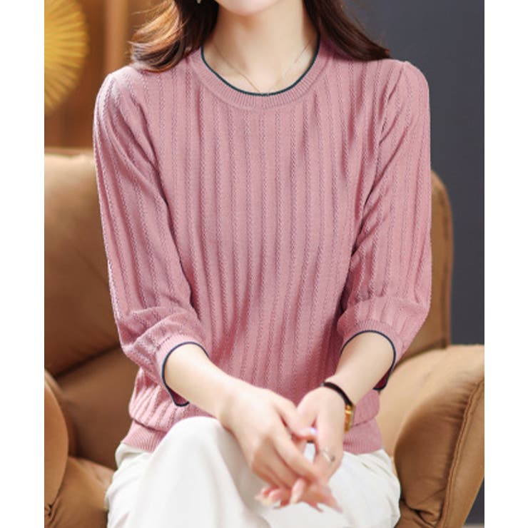 レディース 七分袖シンプル お洒落リブニットきれいめ | SUNSHINE CLOSET | 詳細画像9 