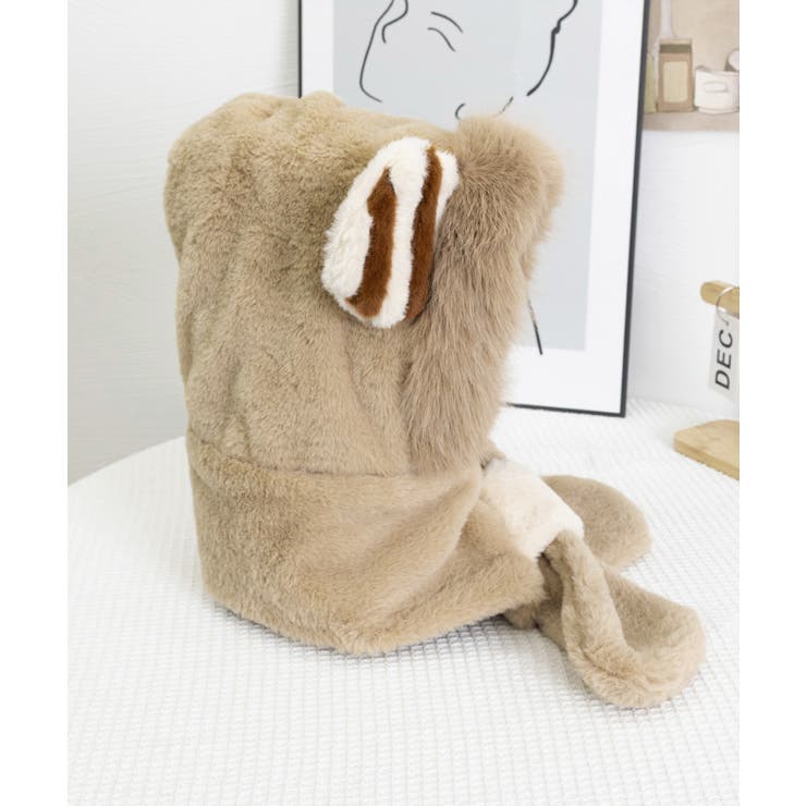 くまみみ帽子 マフラー付きファー帽子暖か | SUNSHINE CLOSET | 詳細画像10 