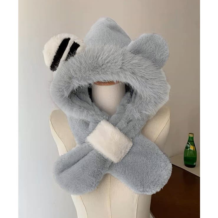 くまみみ帽子 マフラー付きファー帽子暖か | SUNSHINE CLOSET | 詳細画像7 