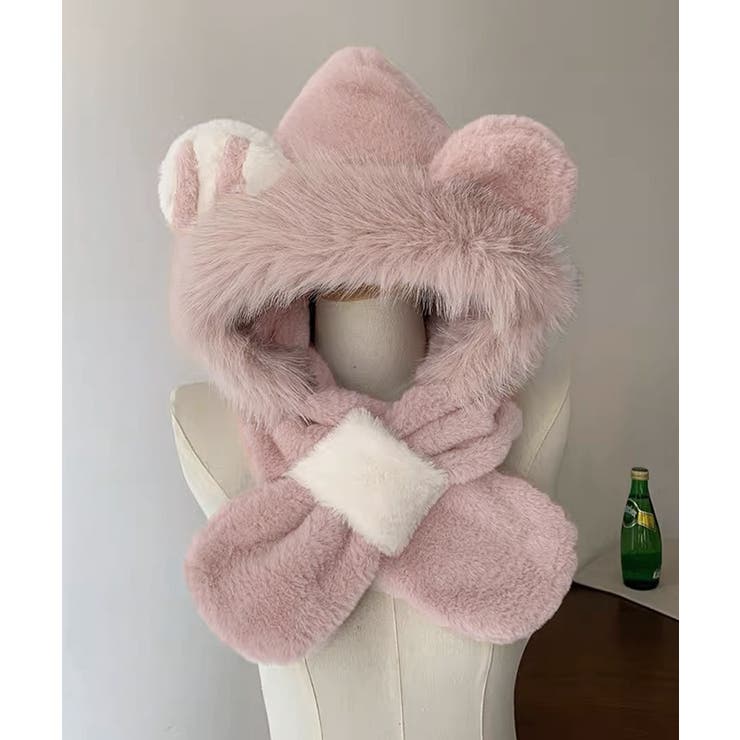 くまみみ帽子 マフラー付きファー帽子暖か | SUNSHINE CLOSET | 詳細画像8 