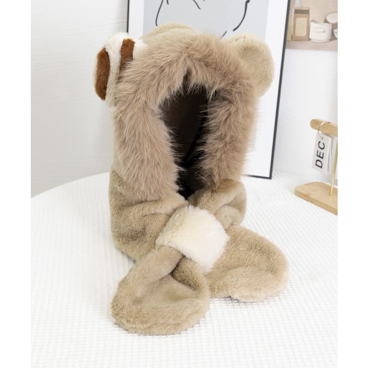 くまみみ帽子 マフラー付きファー帽子暖か | SUNSHINE CLOSET | 詳細画像9 