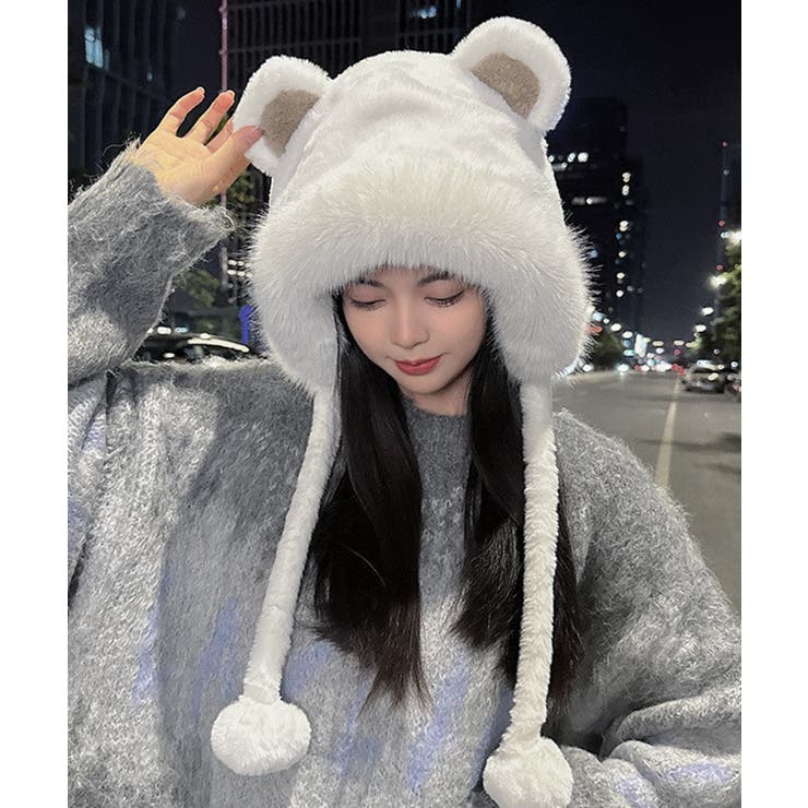 CA4LA 未使用タグ付き 猫耳ファー帽子