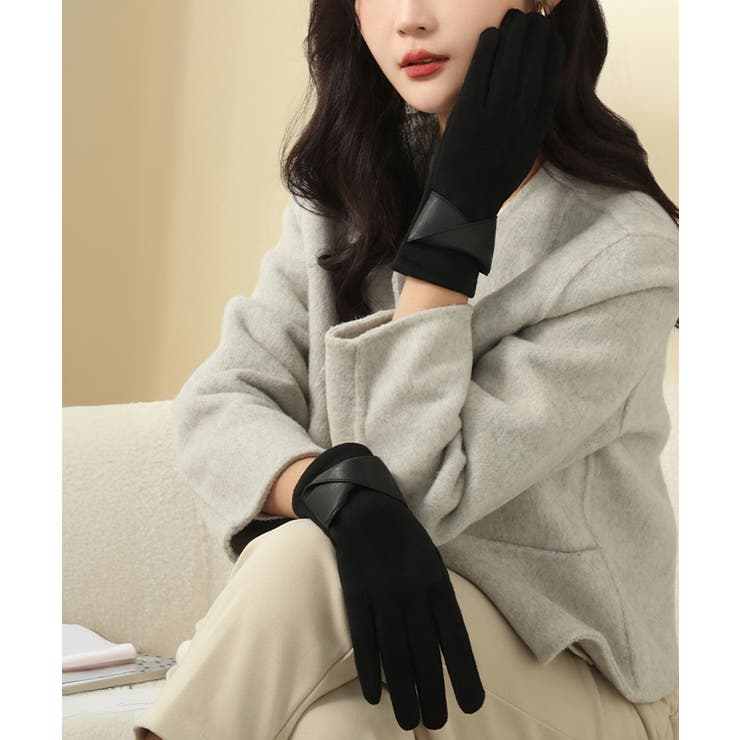 スエード調手袋裏起毛 リボン付き手袋防寒 | SUNSHINE CLOSET | 詳細画像4 