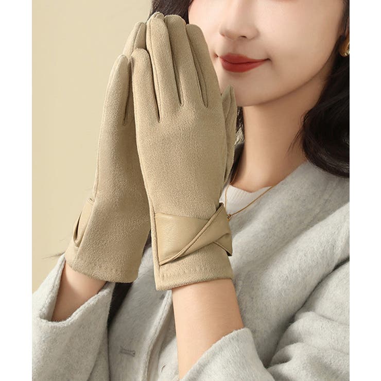 スエード調手袋裏起毛 リボン付き手袋防寒 | SUNSHINE CLOSET | 詳細画像6 