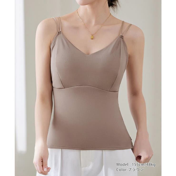 ノンワイヤーブラキャミ バックシースルーセクシー下着 ブラ一体型インナー楽ちんチ… | SUNSHINE CLOSET | 詳細画像12 