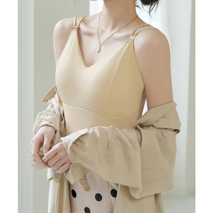 ノンワイヤーブラキャミ バックシースルーセクシー下着 ブラ一体型インナー楽ちんチ… | SUNSHINE CLOSET | 詳細画像3 