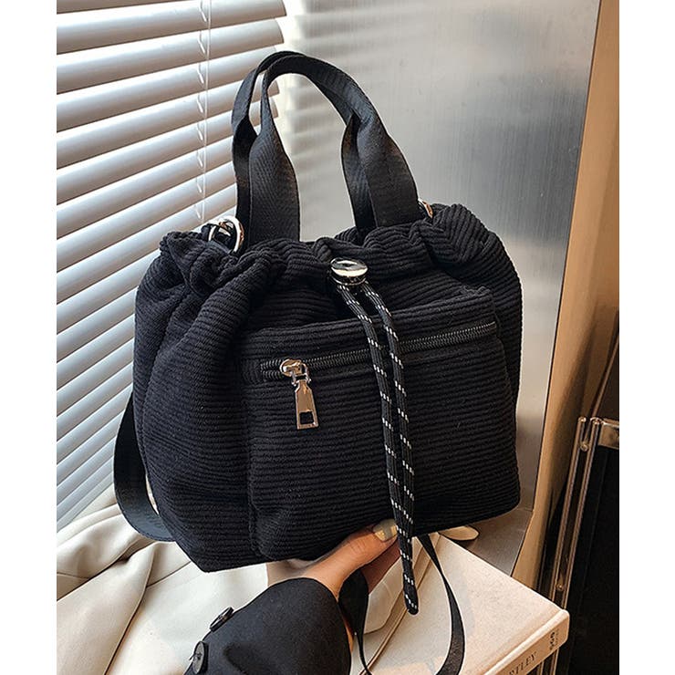 コーデュロイ 巾着ショルダーバッグ小さめ | SUNSHINE CLOSET | 詳細画像1 