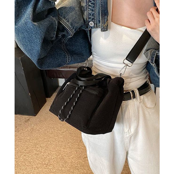 コーデュロイ 巾着ショルダーバッグ小さめ | SUNSHINE CLOSET | 詳細画像4 