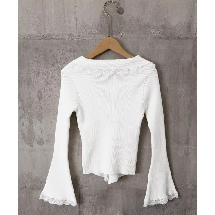 レーストリム Vネックリブニットトップス | SUNSHINE CLOSET | 詳細画像21 