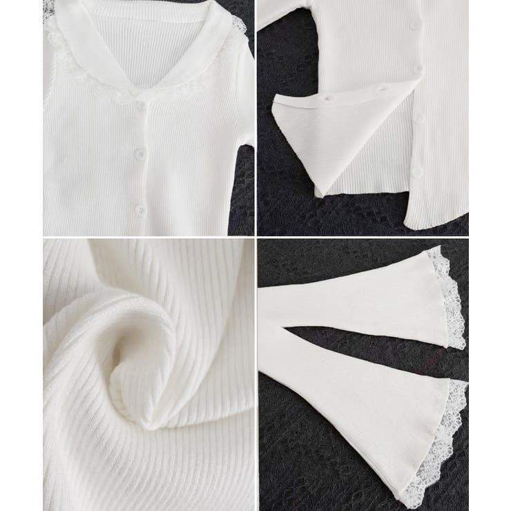 レーストリム Vネックリブニットトップス | SUNSHINE CLOSET | 詳細画像22 