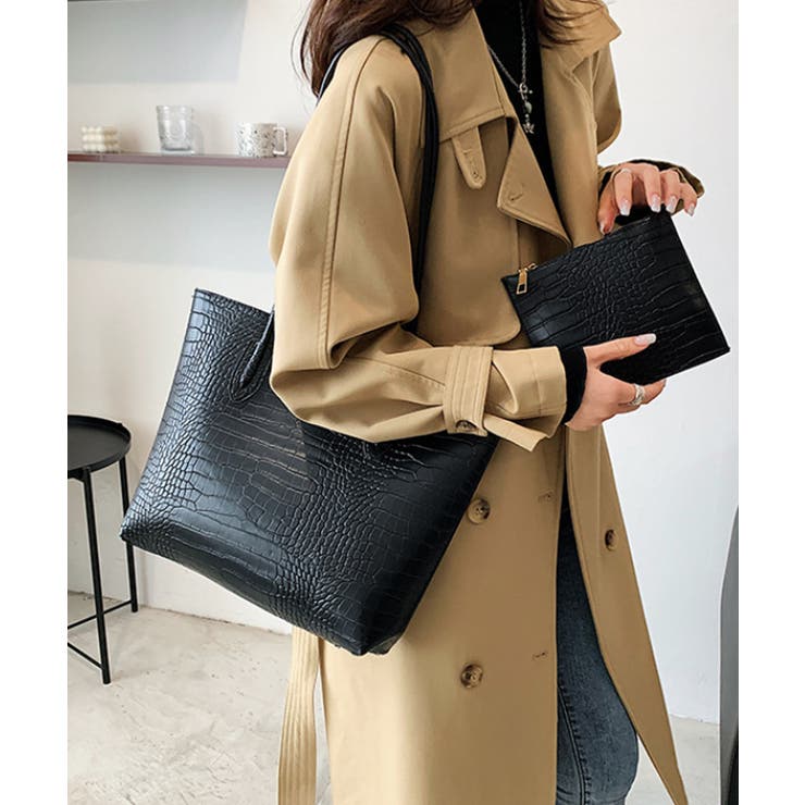 クロコ型押し トートバッグ 2点セット | SUNSHINE CLOSET | 詳細画像1 