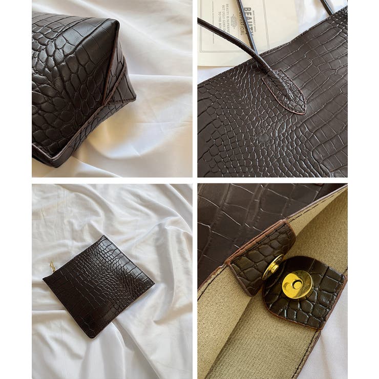 クロコ型押し トートバッグ 2点セット | SUNSHINE CLOSET | 詳細画像12 