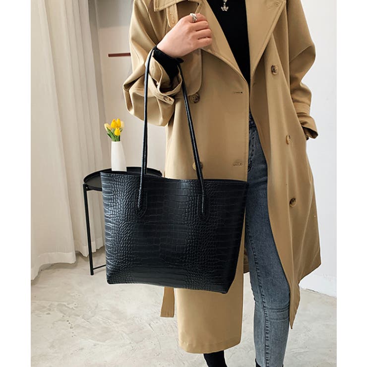 クロコ型押し トートバッグ 2点セット | SUNSHINE CLOSET | 詳細画像3 