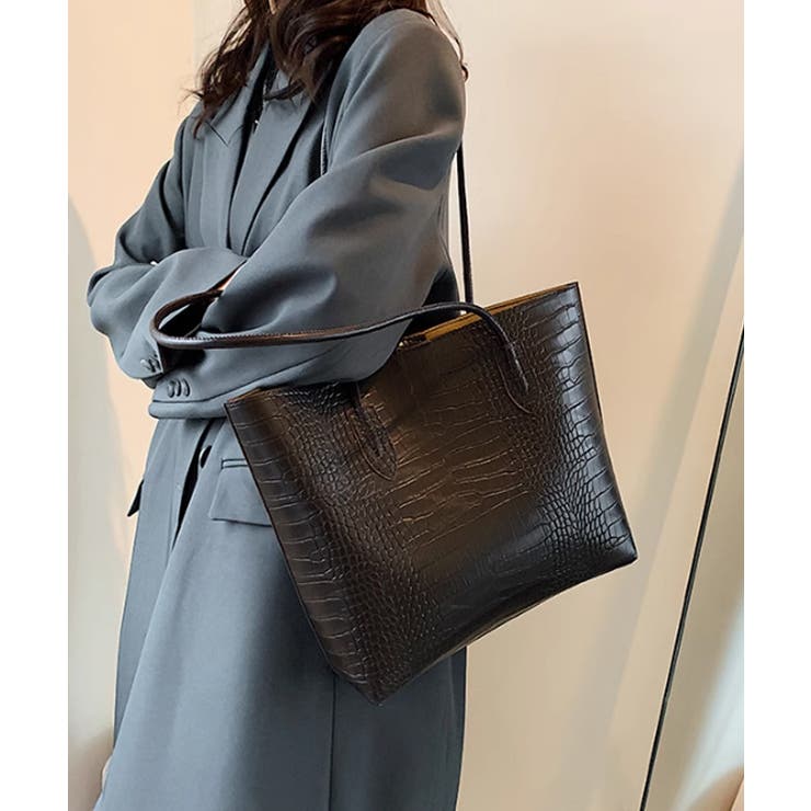 クロコ型押し トートバッグ 2点セット | SUNSHINE CLOSET | 詳細画像6 